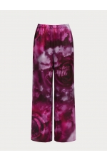 Pantaloni lungi din mătase cu imprimeu floral