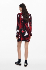 Rochie mini mulată cu imprimeu floral multicolor