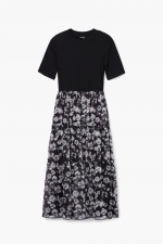 ROCHIE NEAGRA CU PRINT FLORAL