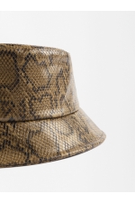 Pălărie bucket animal print maro-negru