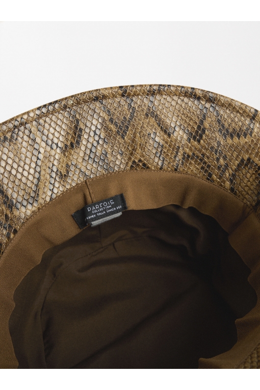 Pălărie bucket animal print maro-negru