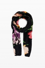 Fular lung tip șal cu imprimeu floral multicolor