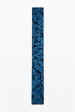 Eșarfă albastră tip șal cu print floral și franjuri