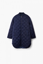 Jachetă bleumarin oversize puffer cu fermoar