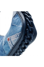 Geantă de umăr albastră cu imprimeu denim
