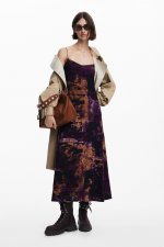 Rochie midi tricotată cu imprimeu multicolor