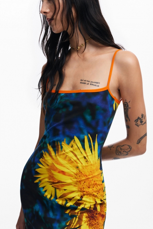 Rochie mini cu imprimeu floral multicolor