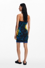 Rochie mini cu imprimeu floral multicolor