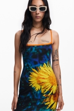 Rochie mini cu imprimeu floral multicolor