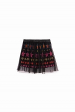 Fustă scurtă din tulle cu imprimeu stele