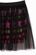 Fustă scurtă din tulle cu imprimeu stele