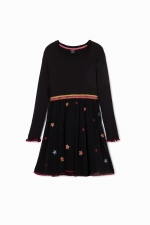 Rochie scurtă neagră cu tulle și stele