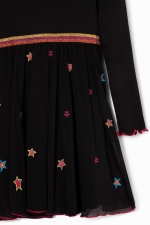 Rochie scurtă neagră cu tulle și stele