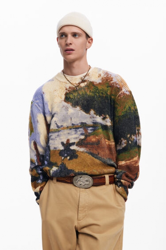 Pantaloni bej casual cu talie elastică și buzunare