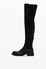 Cizme lungi negre peste genunchi stil Chelsea