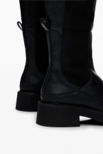 Cizme lungi negre peste genunchi stil Chelsea