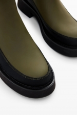 Ghete Chelsea kaki scurte cu talpă groasă