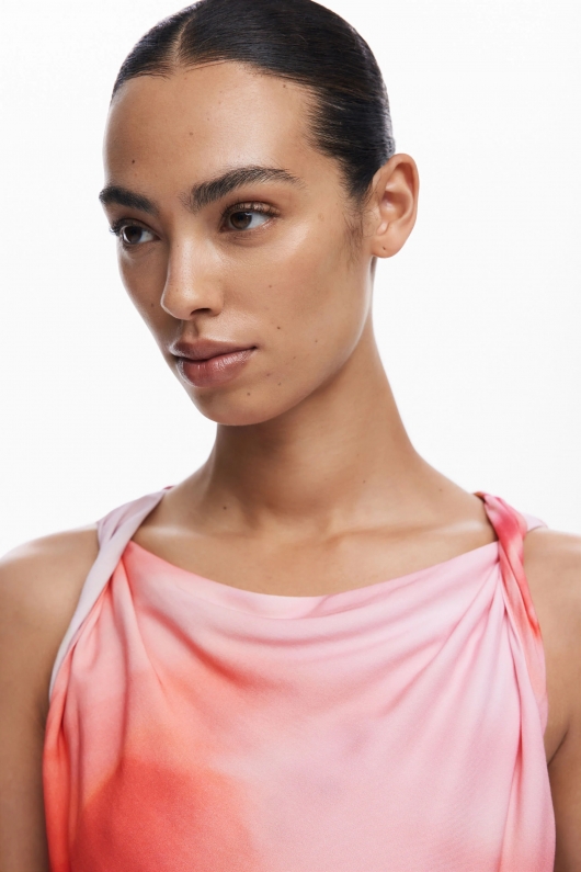 Top tie-dye multicolor fără mâneci