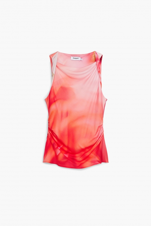 Top tie-dye multicolor fără mâneci