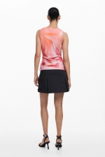 Top tie-dye multicolor fără mâneci
