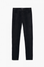 Pantaloni negri slim fit din catifea