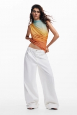 Top casual din tull cu gradient