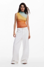 Top casual din tull cu gradient