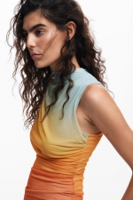 Top casual din tull cu gradient