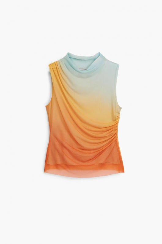 Top casual din tull cu gradient
