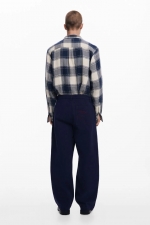 Pantaloni bleumarin casual cu buzunare laterale