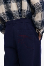 Pantaloni bleumarin casual cu buzunare laterale