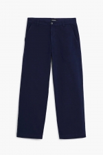 Pantaloni bleumarin casual cu buzunare laterale
