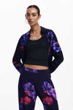 Pantaloni lungi cu print floral multicolor