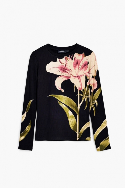 Bluză casual cu imprimeu floral multicolor