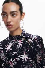 Rochie mini mulată cu imprimeu floral multicolor