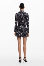 Rochie mini mulată cu imprimeu floral multicolor