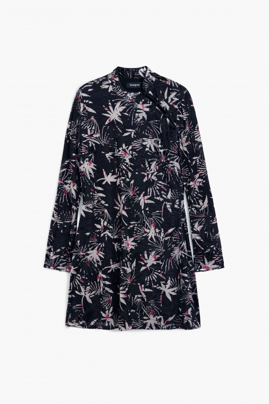Rochie mini mulată cu imprimeu floral multicolor
