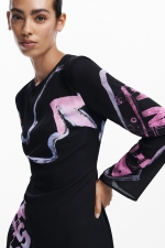Rochie cămașă midi cu imprimeu floral multicolor