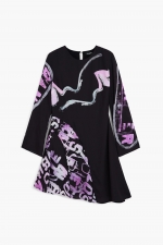 Rochie cămașă midi cu imprimeu floral multicolor