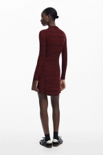 Rochie scurtă tricot cu guler polo