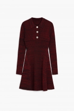 Rochie scurtă tricot cu guler polo