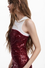 Rochie midi neagră mulată cu paiete