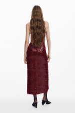 Rochie midi neagră mulată cu paiete
