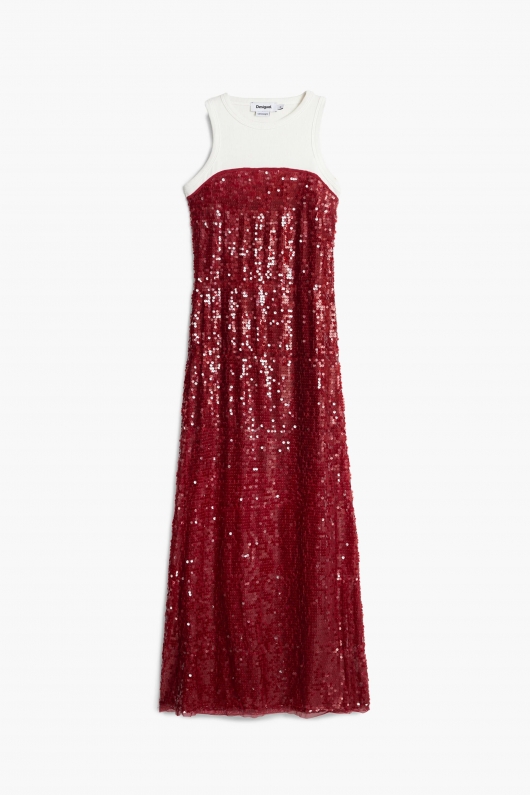 Rochie midi neagră mulată cu paiete