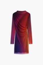 Rochie mini din tull cu imprimeu degrade