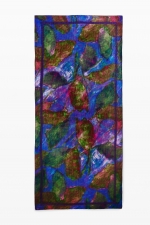 Eșarfă multicoloră cu design de frunze