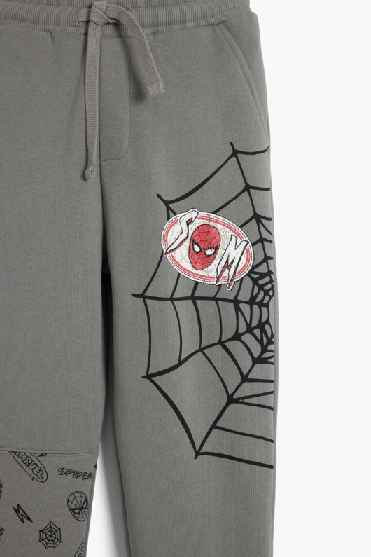 Pantaloni jogger gri copii cu print Spiderman