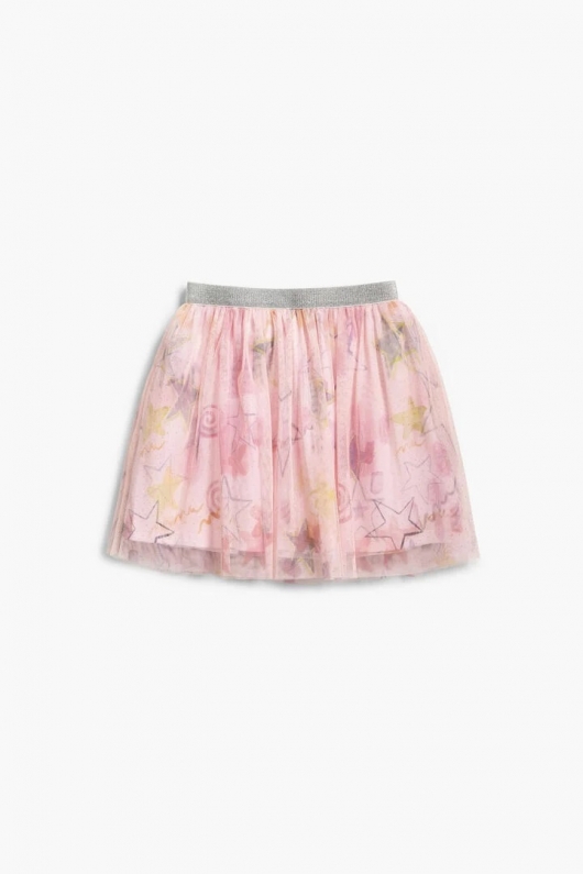 Fustă scurtă din tulle negru cu stele