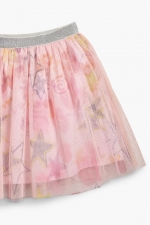Fustă scurtă din tulle negru cu stele