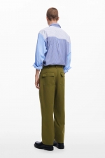 Pantaloni casual kaki cu curea reglabilă
